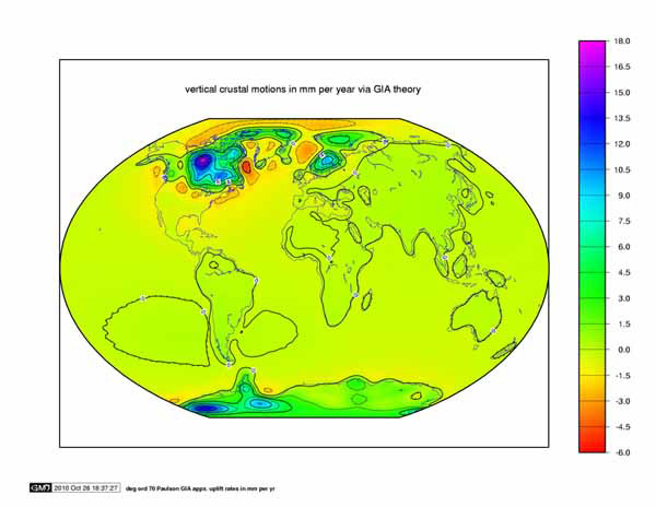 Isostatic Rebound World Map